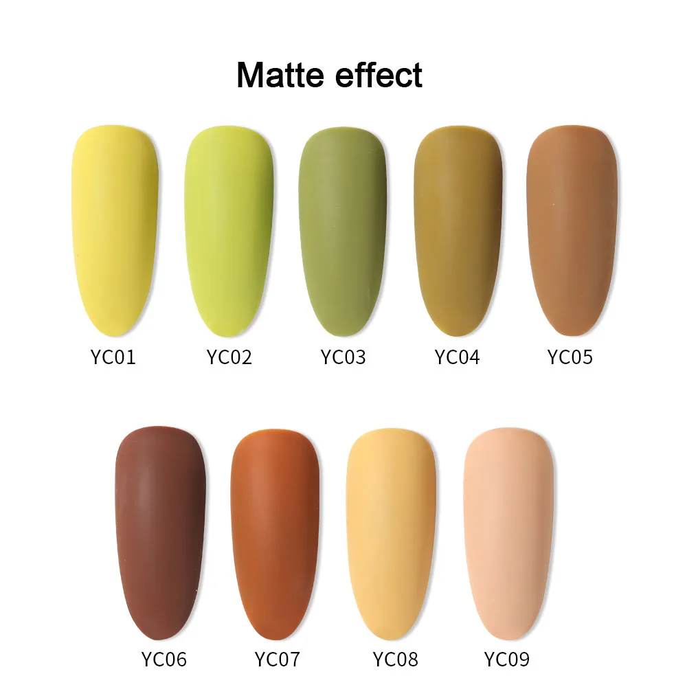 Vendeeni 9 Color/set Grass Green Gel Nail Polish Semi Permanent UV LED Soak Off Salon Home DIY Nail Art Gel Varnish Lacquer 15ml