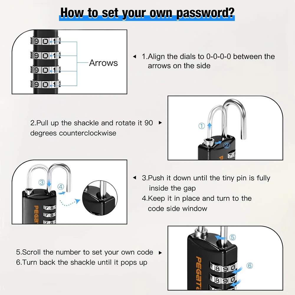 Mini Lock Resettable 4 Dial Digits Code Number Password Combination Padlock Travel Security Lock for Luggage Lock Padlock Gym image 5