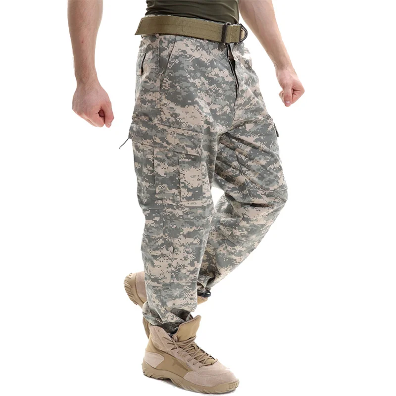 Calça tática de camuflagem masculina, multi bolsos, camisola digital, SWAT cargo, calça comprida masculina do exército, outono