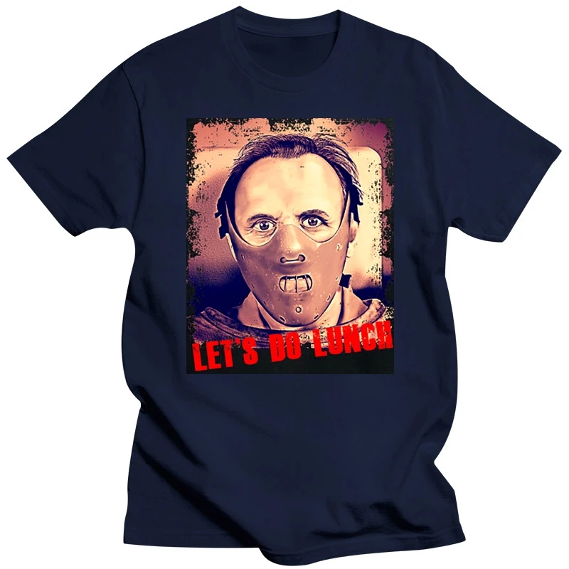 Let'S Do Lunch Mens Funny Hannibal Lecter T-Shirt Silence Of The Lambs Halloween Retro O Neck Tee Shirt