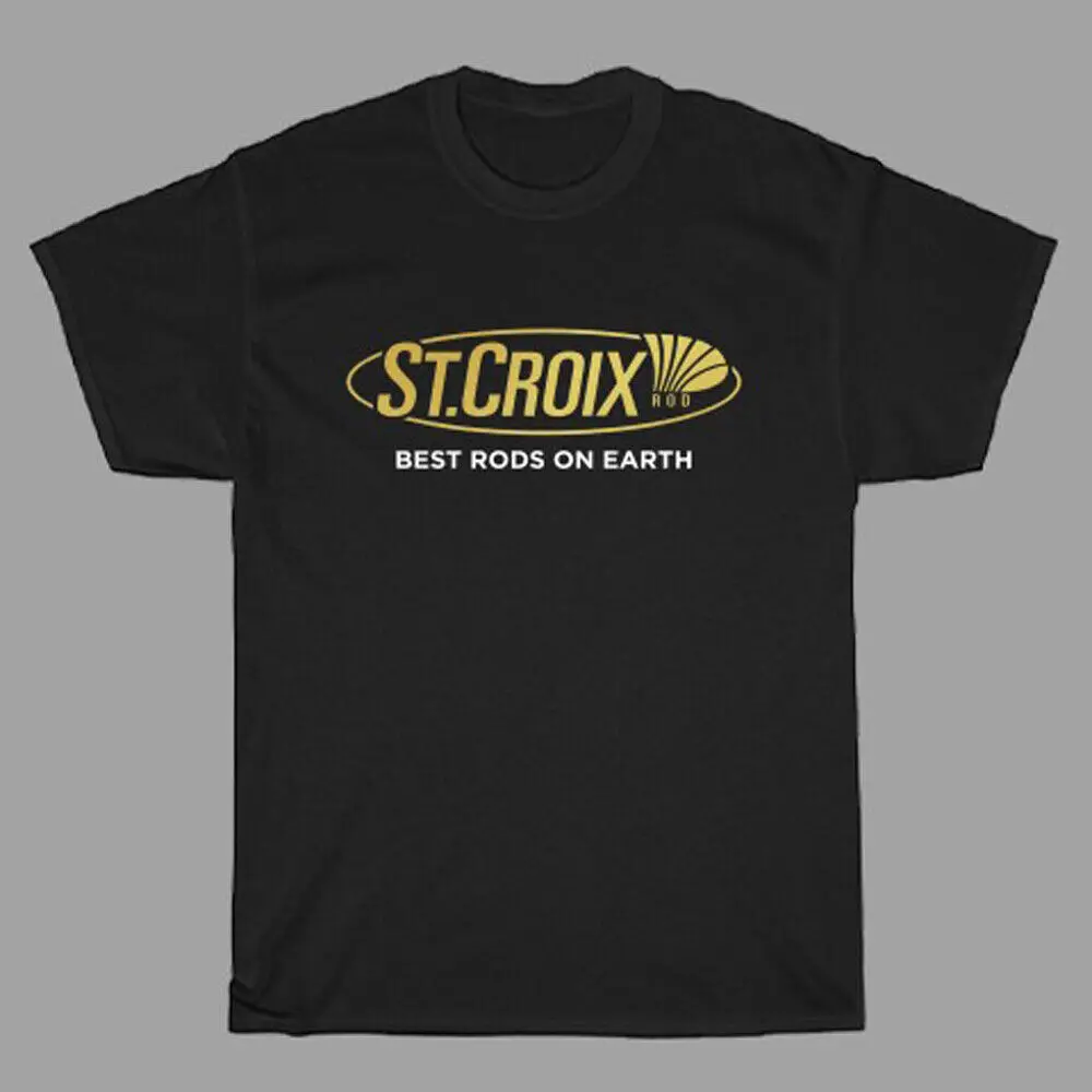 St. Croix camiseta negra con logotipo de cañas de pescar para hombre, talla S a 3XL