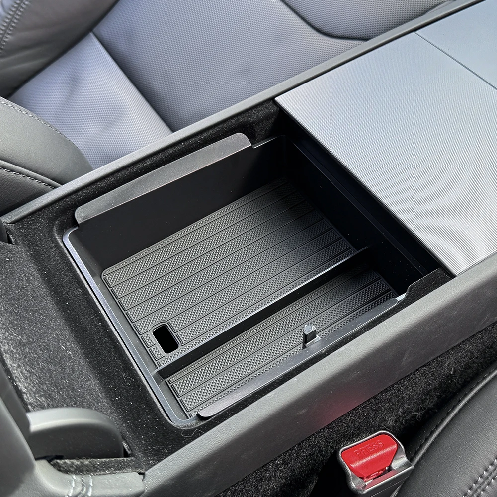 TESY Für Tesla Model Y Premium Performance Juniper Launch Center Konsolen-Aufbewahrungsbox Oberes & Unteres Silikon-Pad – Detail 3