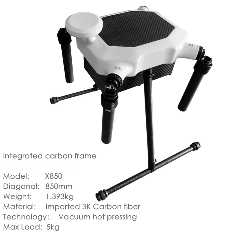 FOR850mm Drone Integrated carbon frame fold QuadCopter