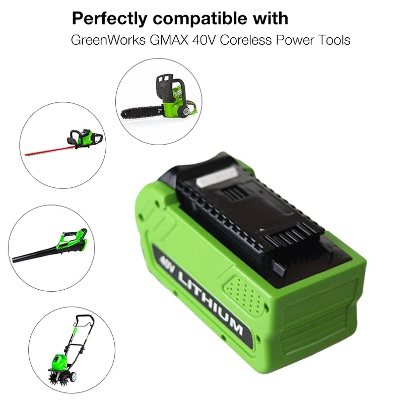 Suitable for GreenWorks 8.0Ah 40V lithium-ion rechargeable battery G-MAX 29472 29462 2901319 20302 20672 24252 MO40L410 BA40L210