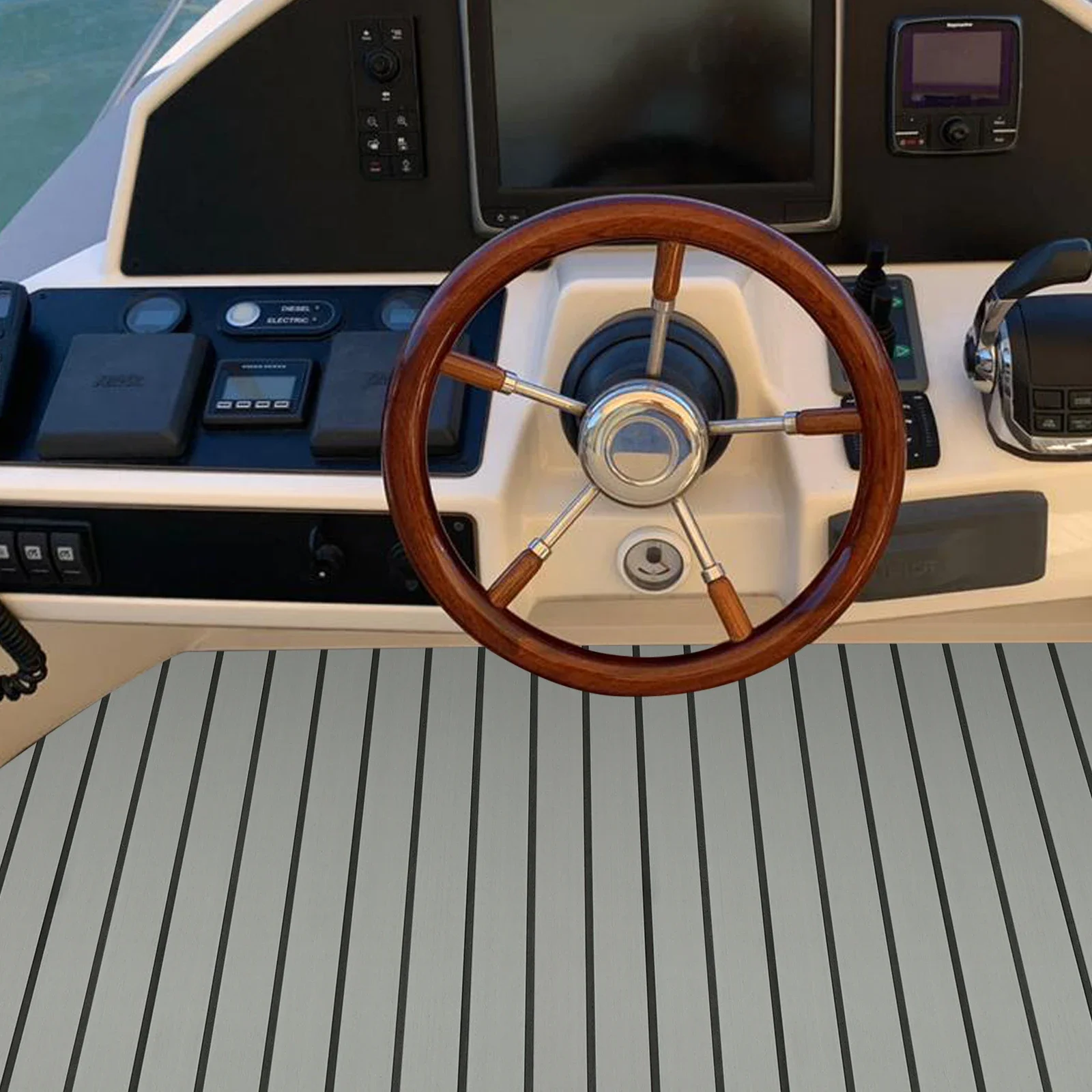 حصيرة إسفنجية EVA غير قابلة للانزلاق للمركبات الترفيهية والقوارب وصالة الألعاب الرياضية المنزلية - أرضيات مقاومة للماء ذاتية اللصق ومضادة للانزلاق، وسادة تثبيت متينة للتمرين