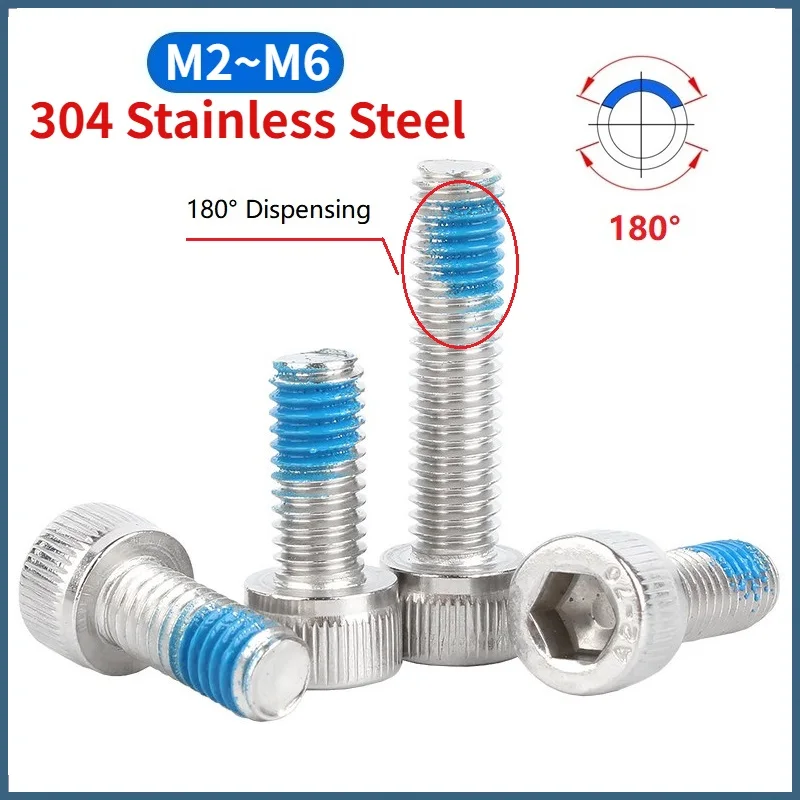 Beicai M2 M2.5 M3 M4 M5 M6 SUS304 Stainless Steel Allen Hexagon Hex Socket Cup Dispensing Screws Anti-loosening Gluing Bolts