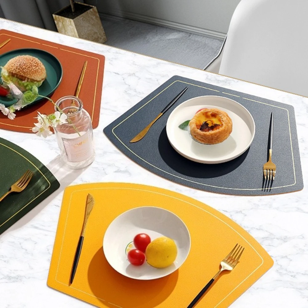 

1PC Table Placemats PVC Leather Pad Anti-slip Double-sided Heat-Resistant Table Mat for Kitchen Dining Hotel Bowl Tableware Pad