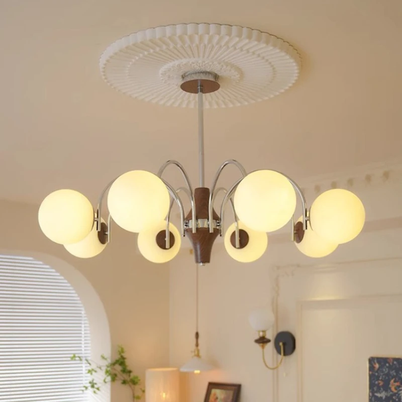 باوهاوس الكهربائي الحديد الفن LED الثريات الأبيض كرة زجاجية مصباح معلق غرفة المعيشة غرفة نوم مطعم فندق قلادة الخفيفة