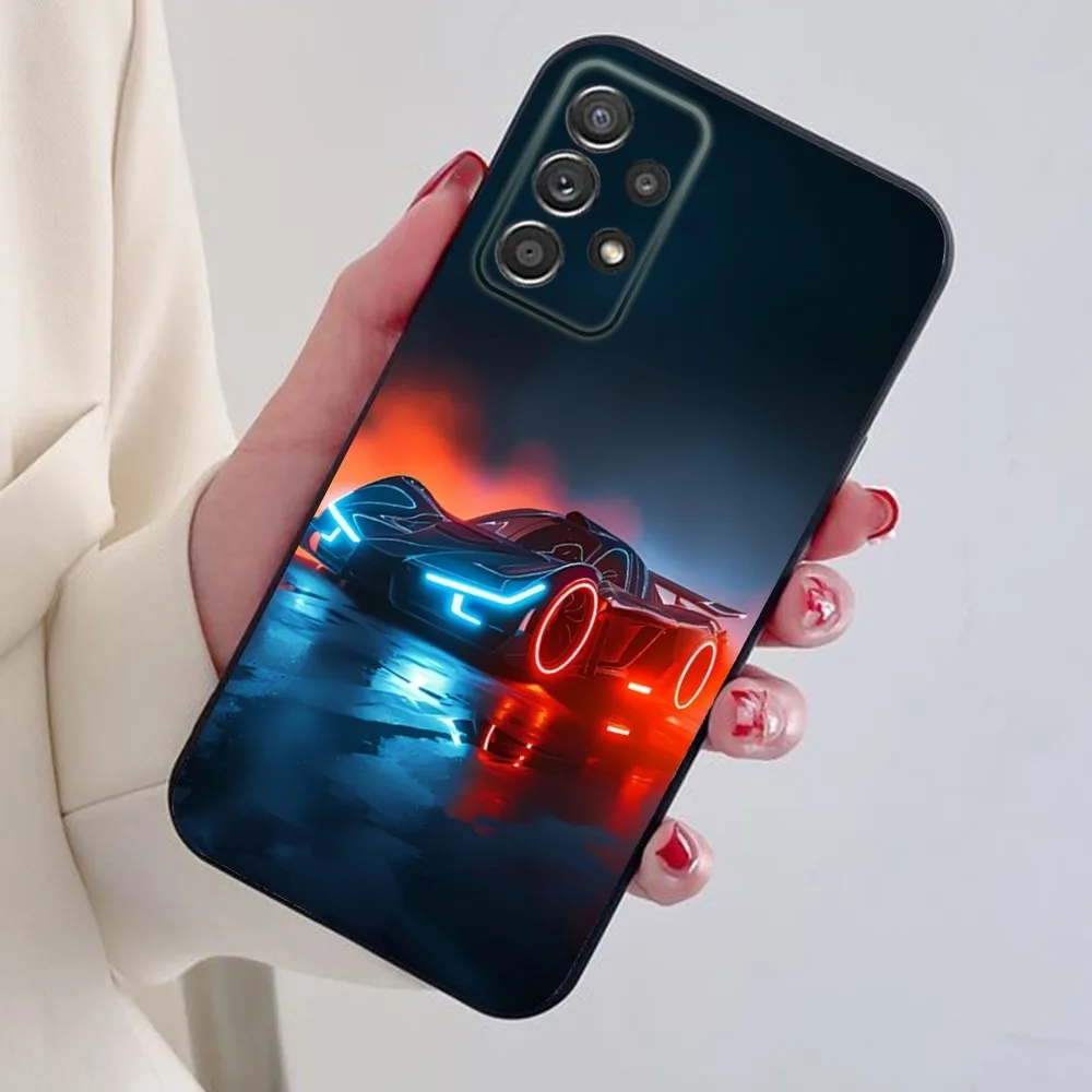 C-cyberpunk funda de teléfono para coche deportivo, carcasa de silicona suave negra para Samsung S24,S21,S22,S23,S30,Ultra,S20,Plus,Note,10,9,5G