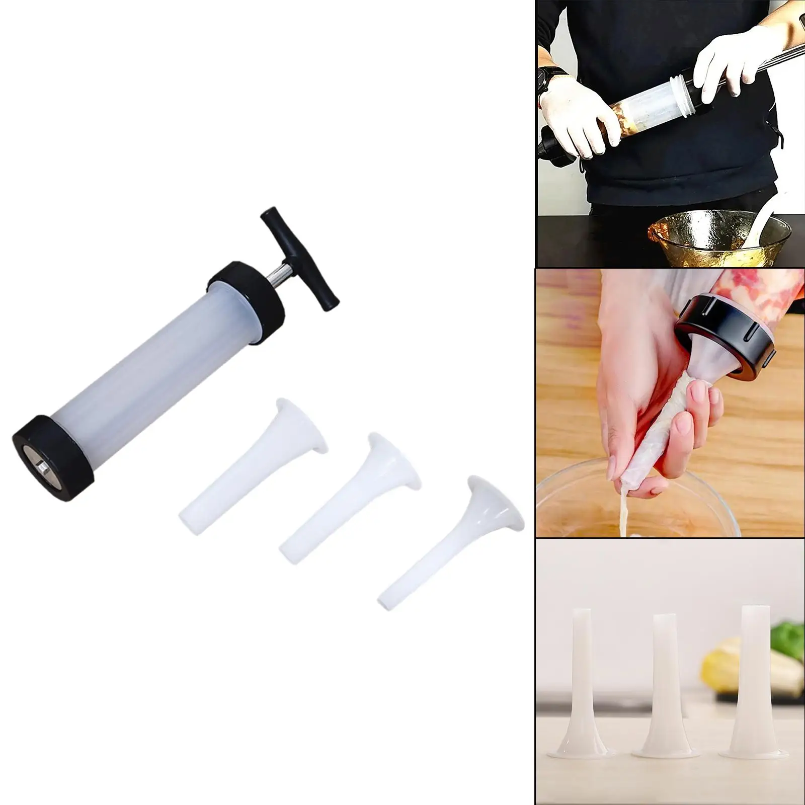 Hand Operated Stuffer Meat Filling Machine Meat Stuffer Filler , white