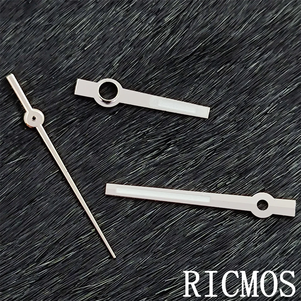 Watch Hands silver color Green Luminous hands Fit NH35 NH36 Miyota 8215 DG 2813 ETA 2824 2836 Movement Replacement Parts view 3