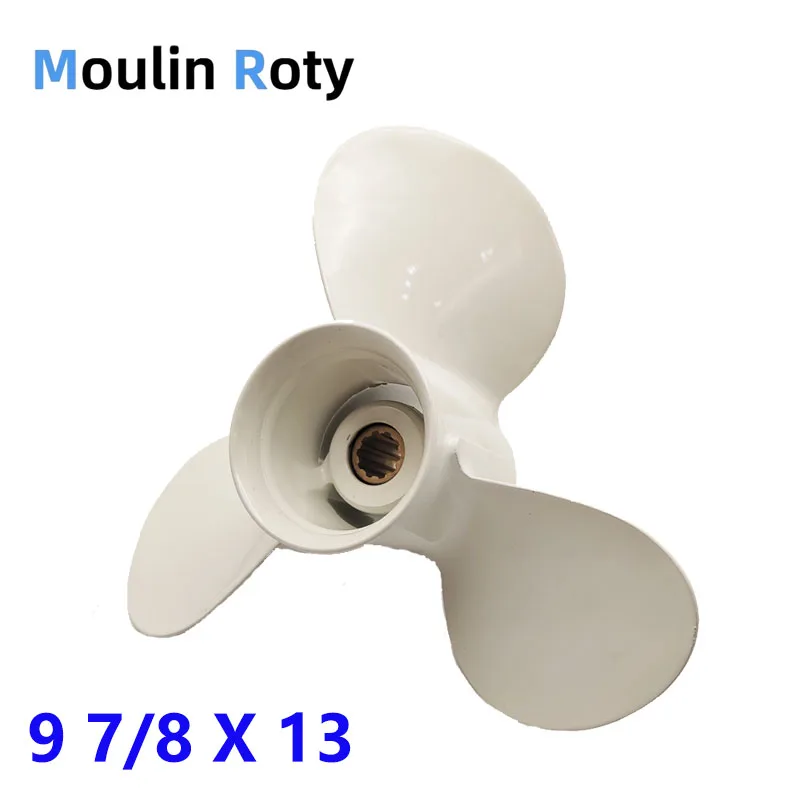 

Marine Outboard Propeller 9 7/8X13 for Yamaha 20-30Hp 664-45949-02-El, Aluminum Alloy, Right Hand Drive, Rotating, 3 Blades, White