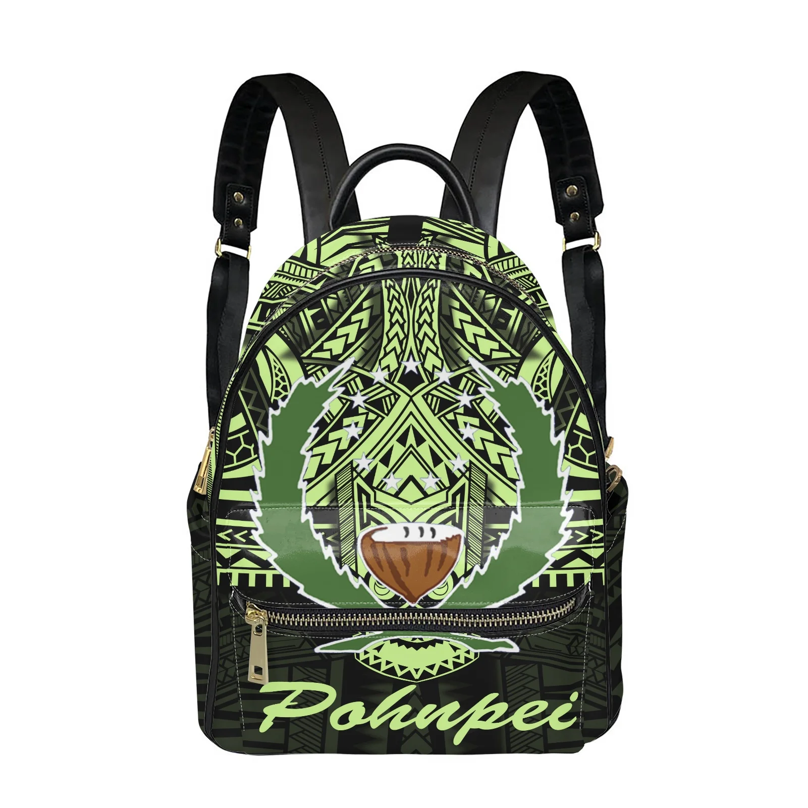 Jackherelook Pohnpei Polynesian Purple Design Womens Fashion Mini Backpack Wallet 2pcs/Set Girls Small Campus Schoolbag Satchel