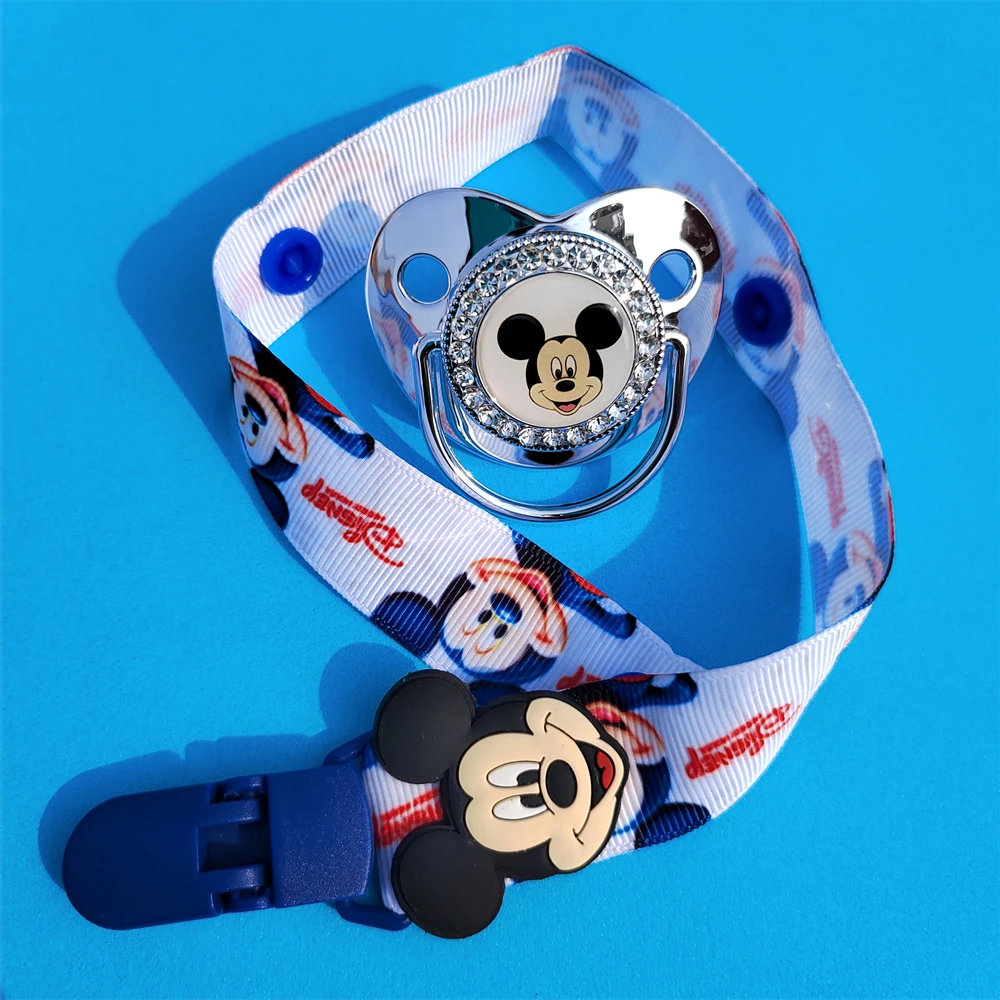 [1 set =1Pcs nipple + 1Pcs lid + 1Pcs cloth strip] Disney Cartoon Print Silicone Newborn Boy BPA-free Nipple Helmet with lid