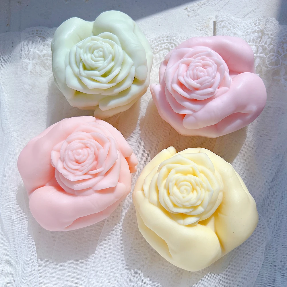 

Unique Creative Valentine's Day Gift Holding Rose Aroma Candle Mold DIY Flower Home Decoration Wedding Souvenir Silicone Mould