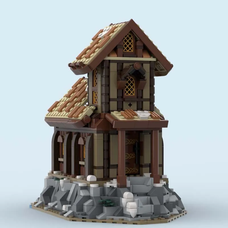 Moc ビルディングレンガ中世の城モデル孤独のチャペルモデルテクノロジーモジュラーブロックおもちゃ DIY 組み立てクリスマスギフト