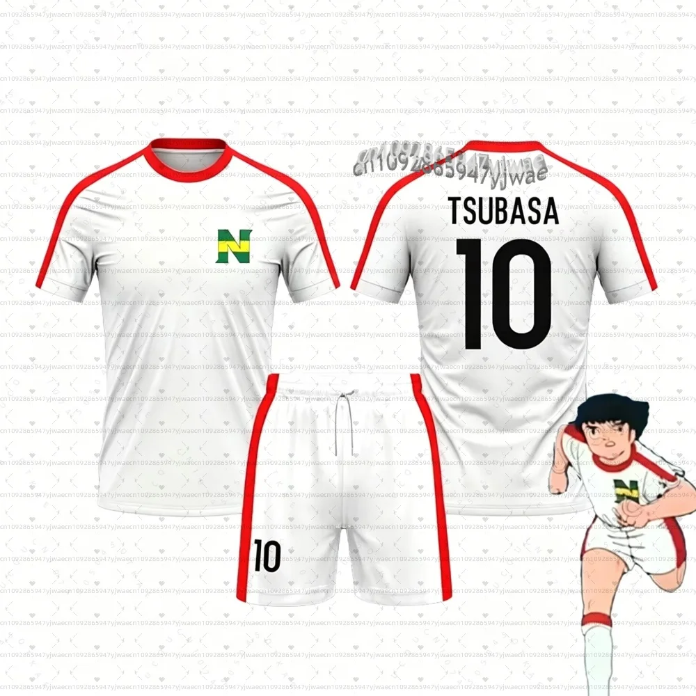 26 Captain Tsubasa Anime 3D-Druck Herren T-Shirt Cosplay Sport Schnelltrocknend Set Herren Trainingsanzug 2-teiliges Set Eltern-Kind-Kleidung – Detail 10