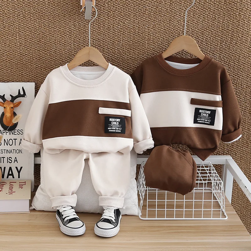 

18M-5T autumn spring children kids boys girls full sleeve coat pants sets suits