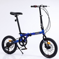 Folding 16-inch Mini Bike Outdoor Portable Riding Adult Bicycle Women's Disc Brake Small Wheel Men And Women Speed Bicycle 2025