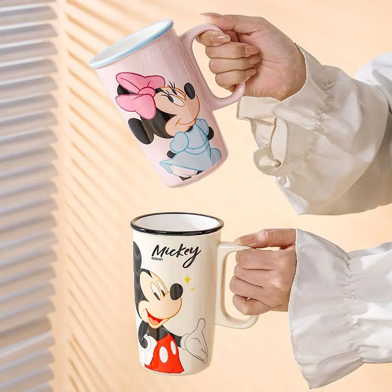 漫画ディズニーかわいいくまのプーさんミニーマウス男性 & 女性新しい屋外オフィスかわいいホームカップルセラミックドリンクカップホリデーギフト