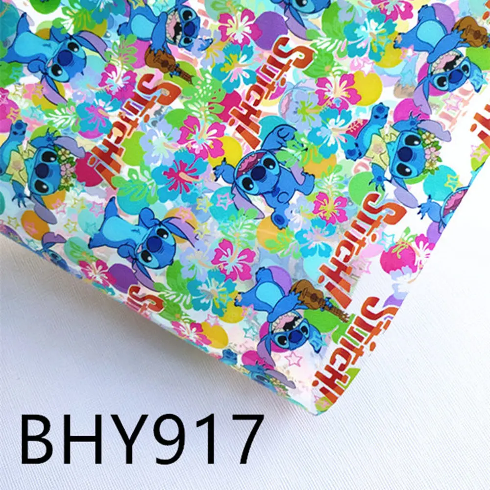 20*33CM A4 size Stitch Transparent PVC Sheets Printed Synthetic Leather Fabric for DIY Bags Bows