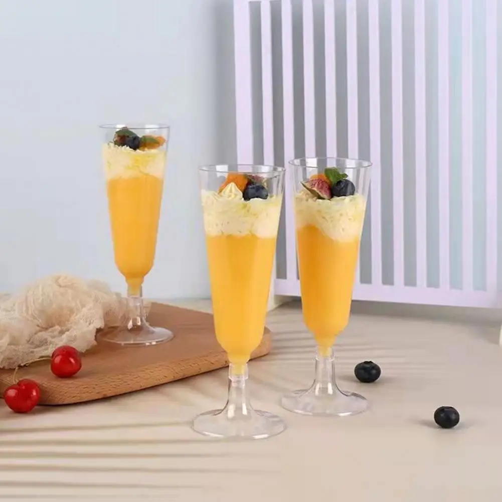 20/40Pcs Disposable Champagne Glasses 150ml Clear Plastic Flutes Stemmed Wine Glasses for Weddings Parties Lightweight Shatterpr