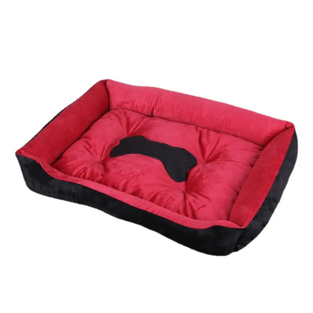 

Soft Winter Bone Pattern Dog Nest Warm Short Puppy Cat Sleeping Sofa PP Cotton Comfortable Dog Baskets Bed Autumn