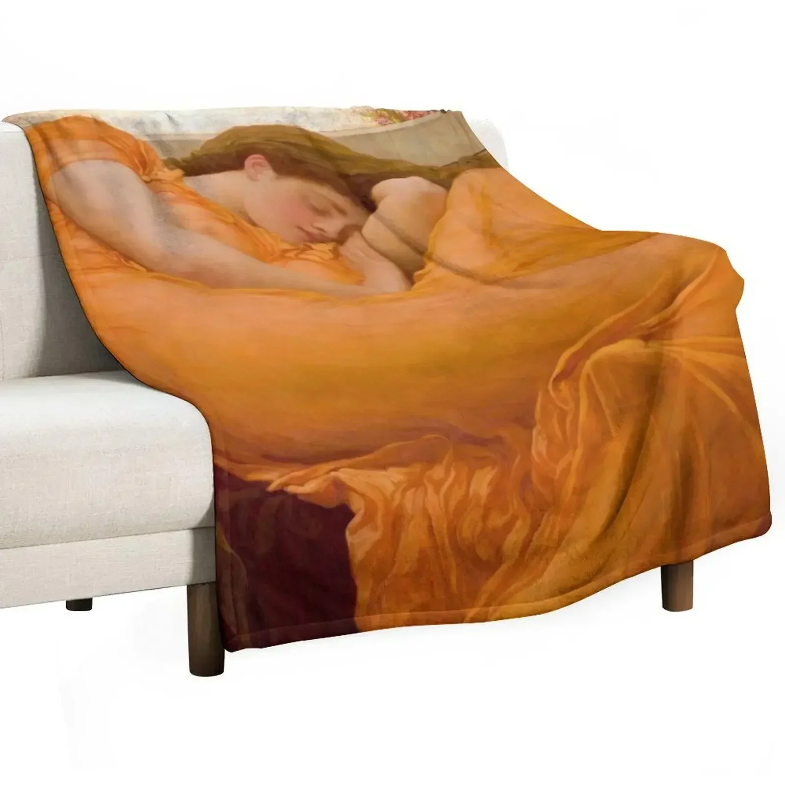 Flaming June - Frederic Leighton Throw Blanket Luxury Thicken Plaid Blankets