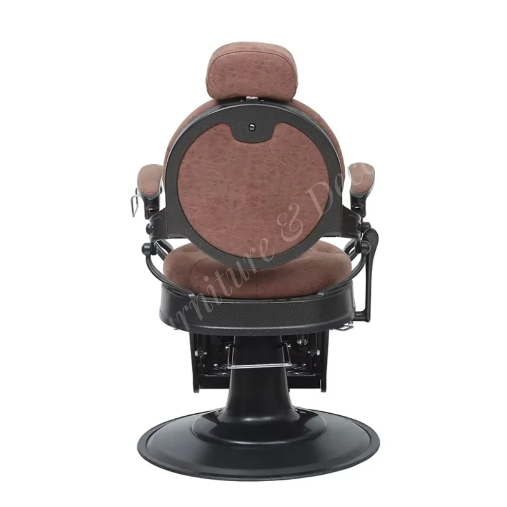 Contemporary PU Leather Barber Chair 360 Degree Swivel/Reclining Heavy Duty Hydraulic Pump Commercial Salon Furniture for Barber
