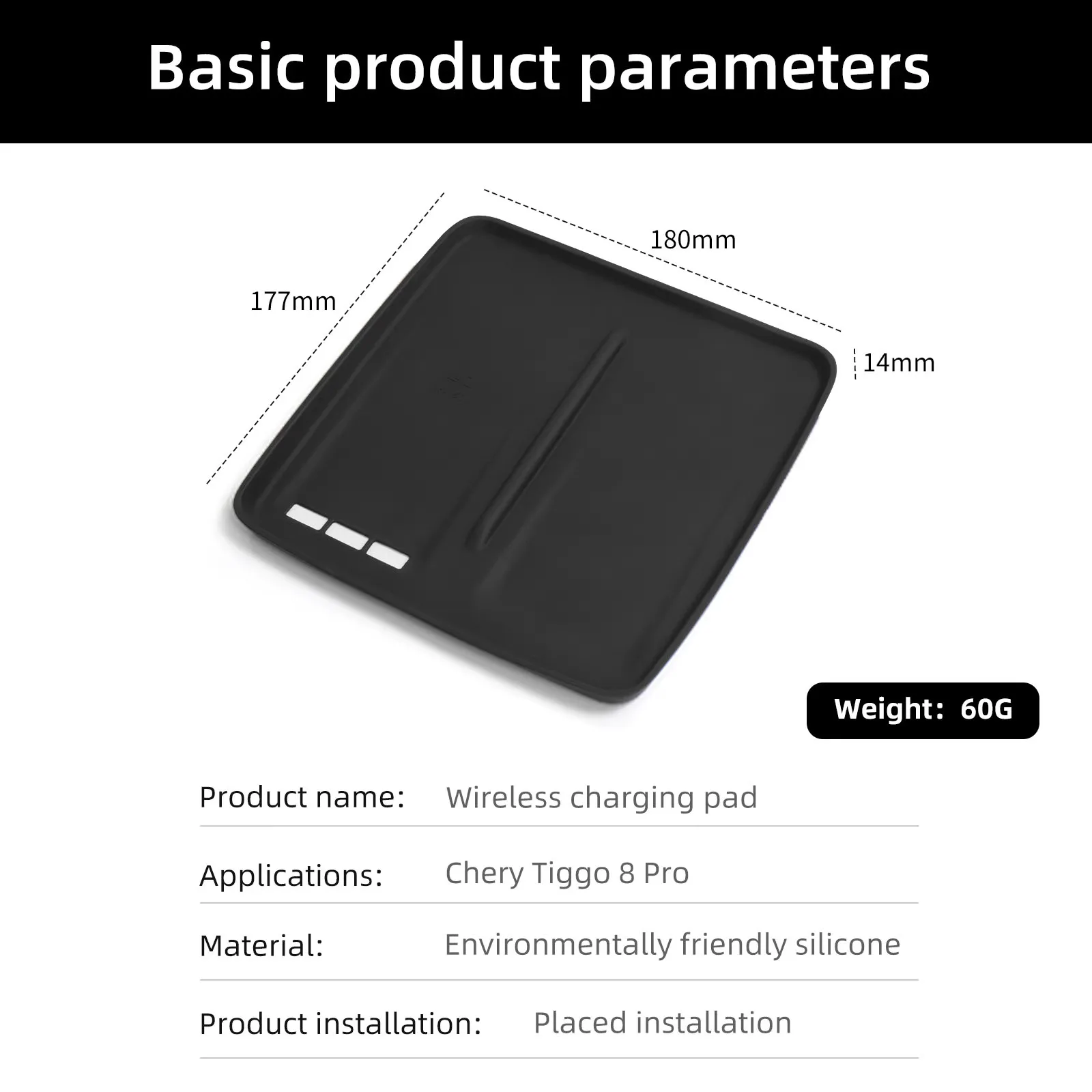 Smabee Left Drive for Chery Tiggo 8 Plus / FULWIN T8 2025 Anti-Slip Pad Silicone Center Console Wireless Charger Accessories