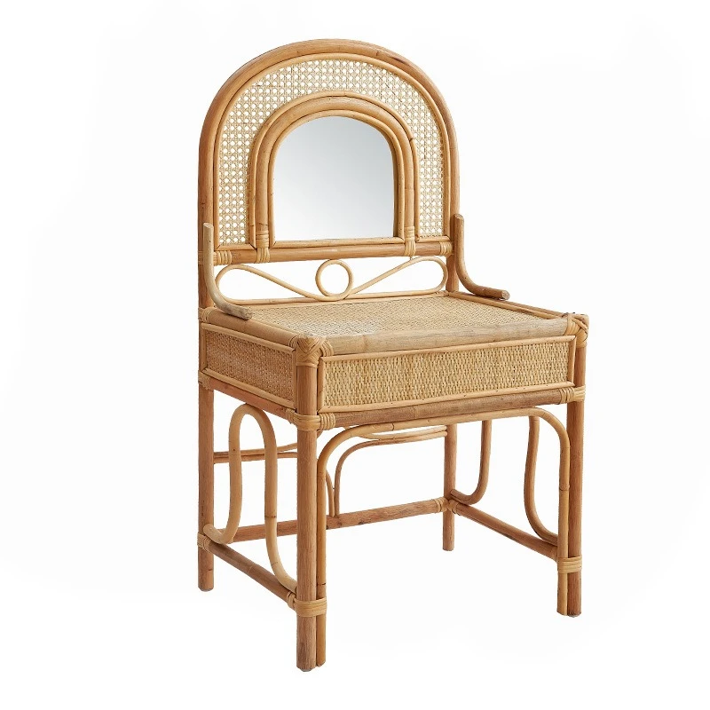 Children's dresser natural Indonesian rattan bedroom Japanese-style homestay makeup table ins simple rattan shooting props