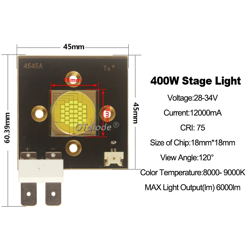 400W Stage LED Light Chip Lamp DC30-36V 12A 60000LM Moving Head Follow Soptlight Waterproof 220V Lighting Transformers Driver