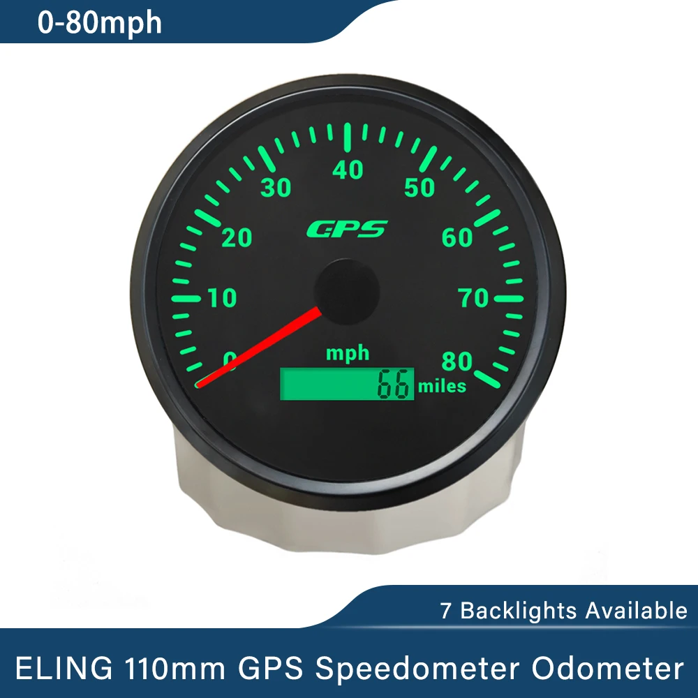 

ELING новейший 110 мм GPS спидометр одометр 0-80MPH 0-120MPH 0-160 мАч с 7 цветными подсветками для грузовика, лодки, автомобиля, универсальный 9-32V