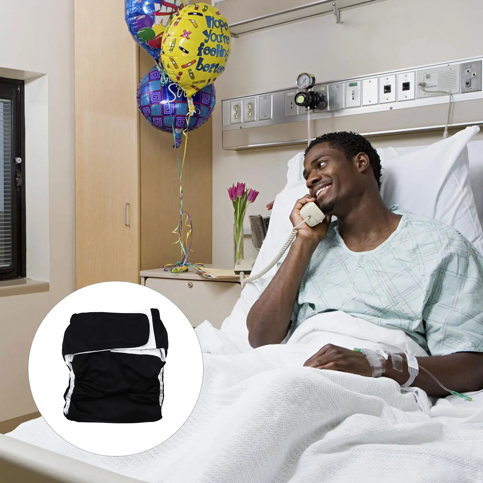 1 قطعة حفاضات القماش الشريط قابل للتعديل للبالغين مقاوم للماء تنفس قابل للغسل قابلة لإعادة الاستخدام سلس البول بطانة لكبار السن #2