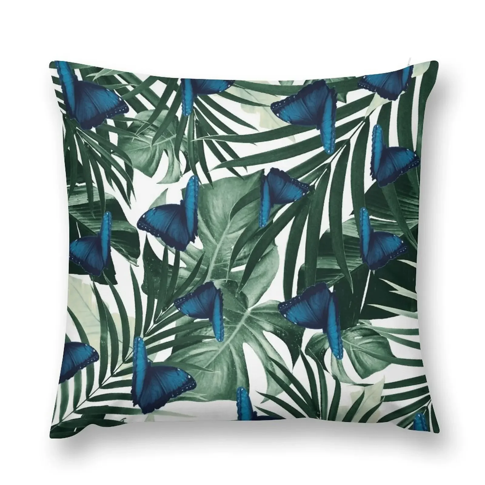 

Tropical Butterfly Jungle Leaves Pattern #1 #tropical #decor #art Throw Pillow Elastic Cover For Sofa ornamental pillows pillow