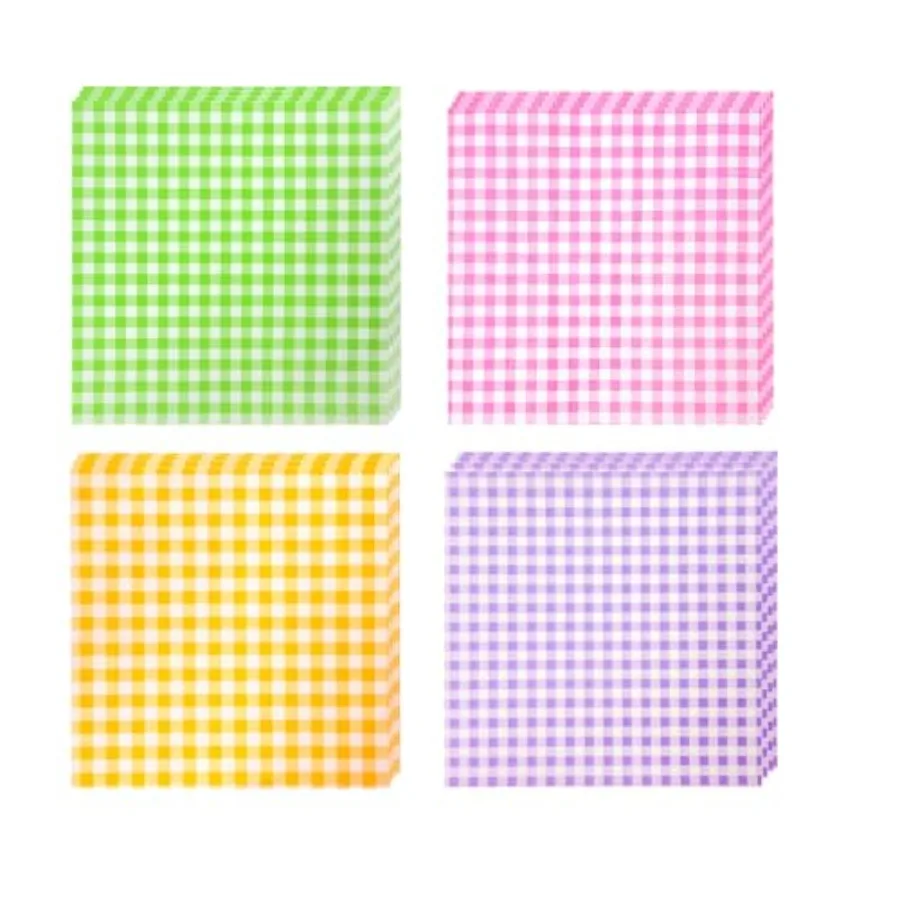 

200 листов оберточной бумаги для сэндвичей, 4 цвета, клетчатая бумага для гастрономов, листы 12 x 12 оберток для гамбургеров, жиронепроницаемые вкладыши для корзин для еды f