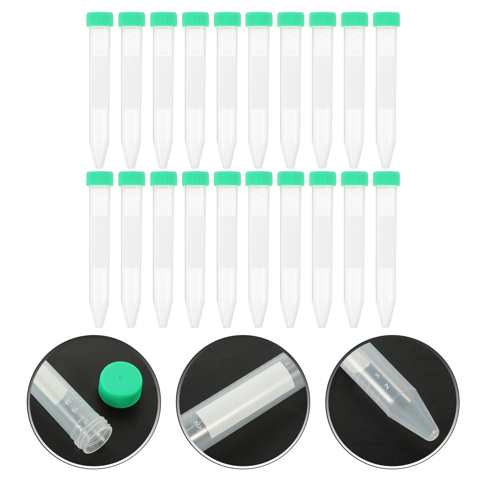 50 قطعة 15 مللي أنابيب اختبار الطرد المركزي مع مقياس تنفيس قبعات مغلقة بالكامل مثالية لتجارب العلم أنبوب الطرد المركزي
