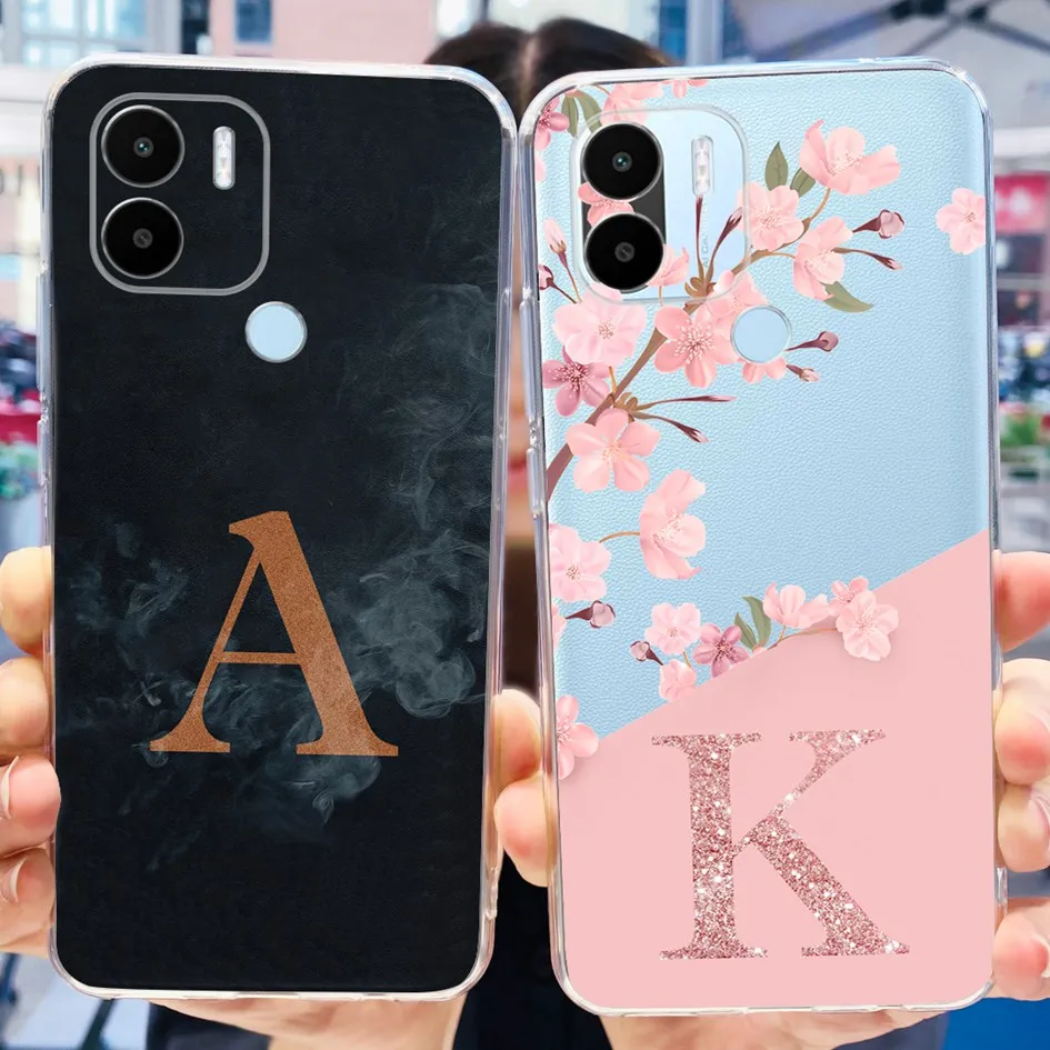 For Redmi A1 Plus Case For Xiaomi Redmi A2 Plus Phone Cases Cute ABC Letters Silicone Clear Fundas For Xiaomi Poco C50 C51 Cover