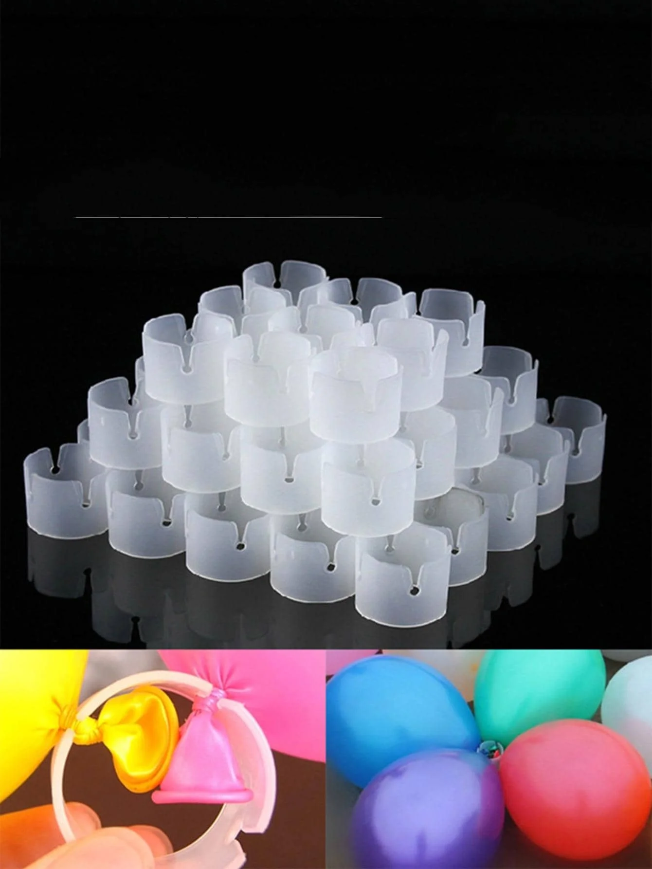 50PCS/PACK Arch Ring Tie Balloon Opening Celebration Bracket Balloon Snap Ring Balloon Decoration Style Balloon Accessories