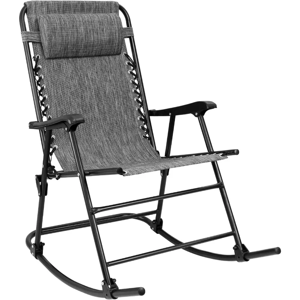 

Furniwell Patio Rocking Zero Gravity Chairs Outdoor Wide Recliner Portable Lounge Chair Folding with Headrest Camping Fishing