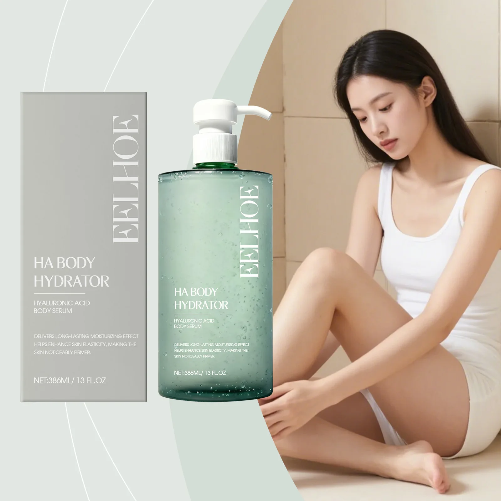 

EELHOE 386ml Hyaluronic Acid Body Mist, Hydrating Firming Body Essence for Dry Rough Skin, Moisturizing Boosting Skin Care