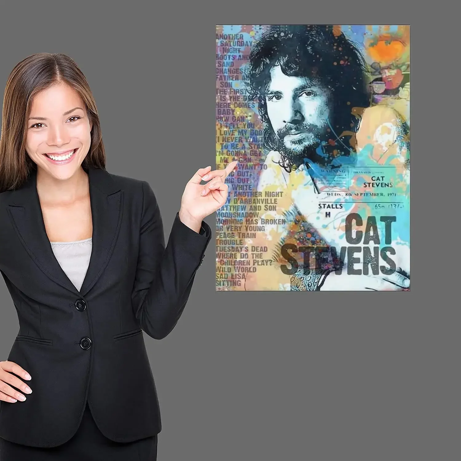 Cat Stevens 밴드 포스터 인쇄 벽 아트 캔버스 페인팅 포스터, 현대 가족 거실 홈 데코