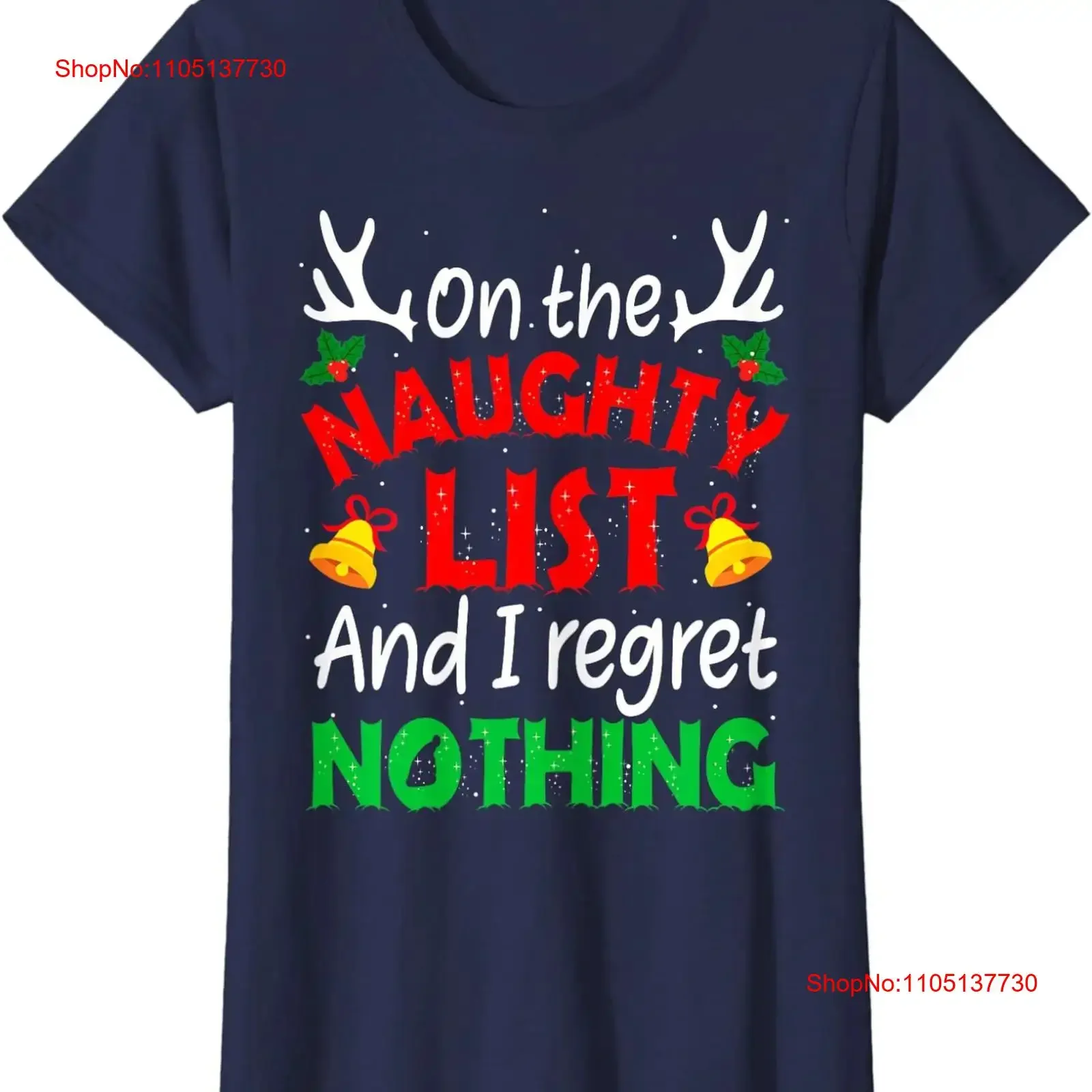 

На непослушном списке и я перевет ничего, забавная рождественская женская футболка с круглым вырезом, винтажный стираный домашний топ для повседневной носки, мода