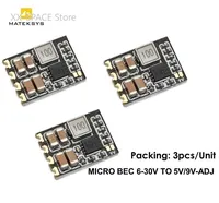 3pcs/6pcs Matek Systems Micro BEC 6S IN 6-30V out 5V/9V-ADJ,1.5A Step-down Regulator for RC FPV Racing Drone