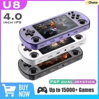 U8 Retro Handheld Video Game Console Linux System 4.0 Inch IPS Screen Portable Pocket Video Player 64GB 128GB Games
