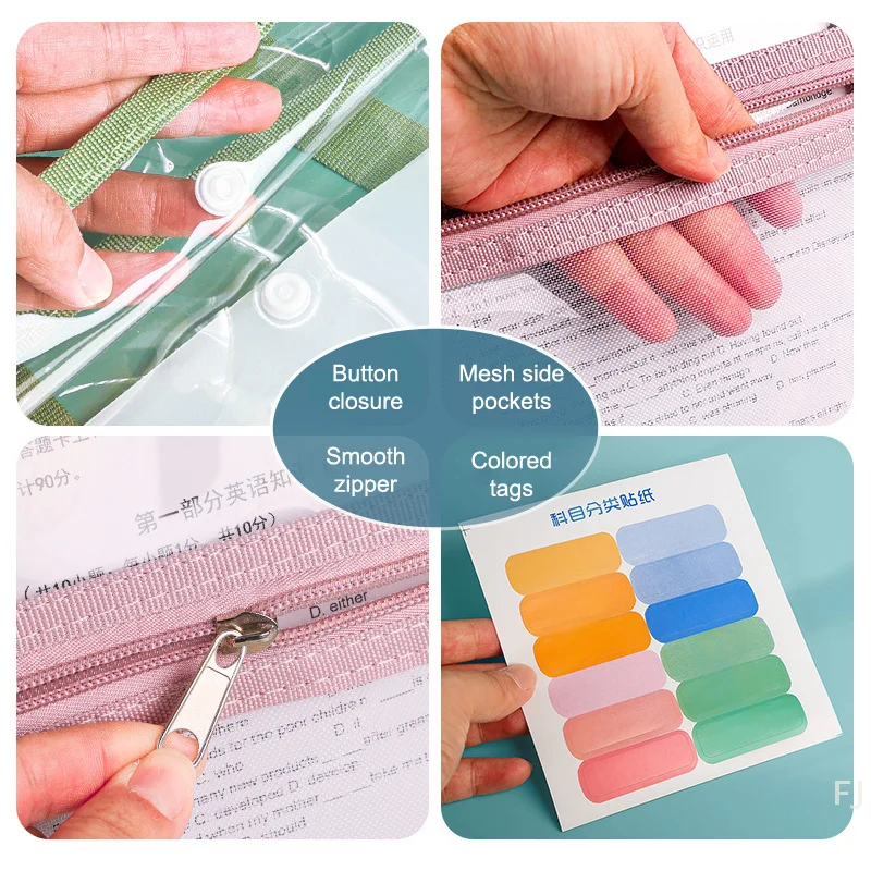 [YU]13 Layer Large Capacity File Folder Document Storage Bag Paper Storage With Large Capacity Portable Multi-Layer