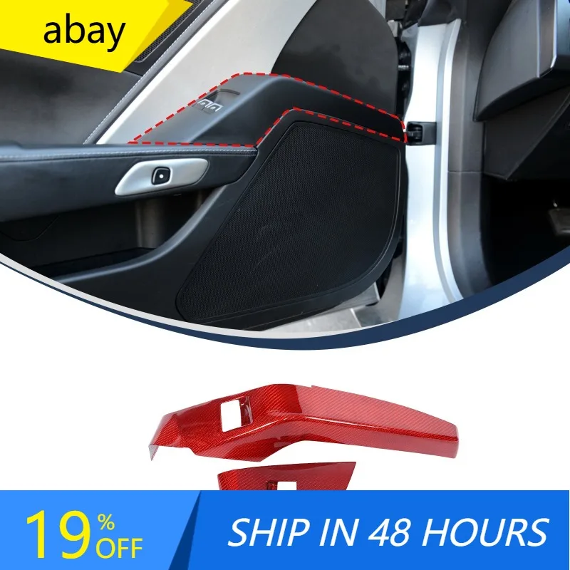 Real Carbon Fiber Window Regulator Switch Frame Trim Cover Strip For 2014-2019 Corvette C7 Car Interior Accessories
