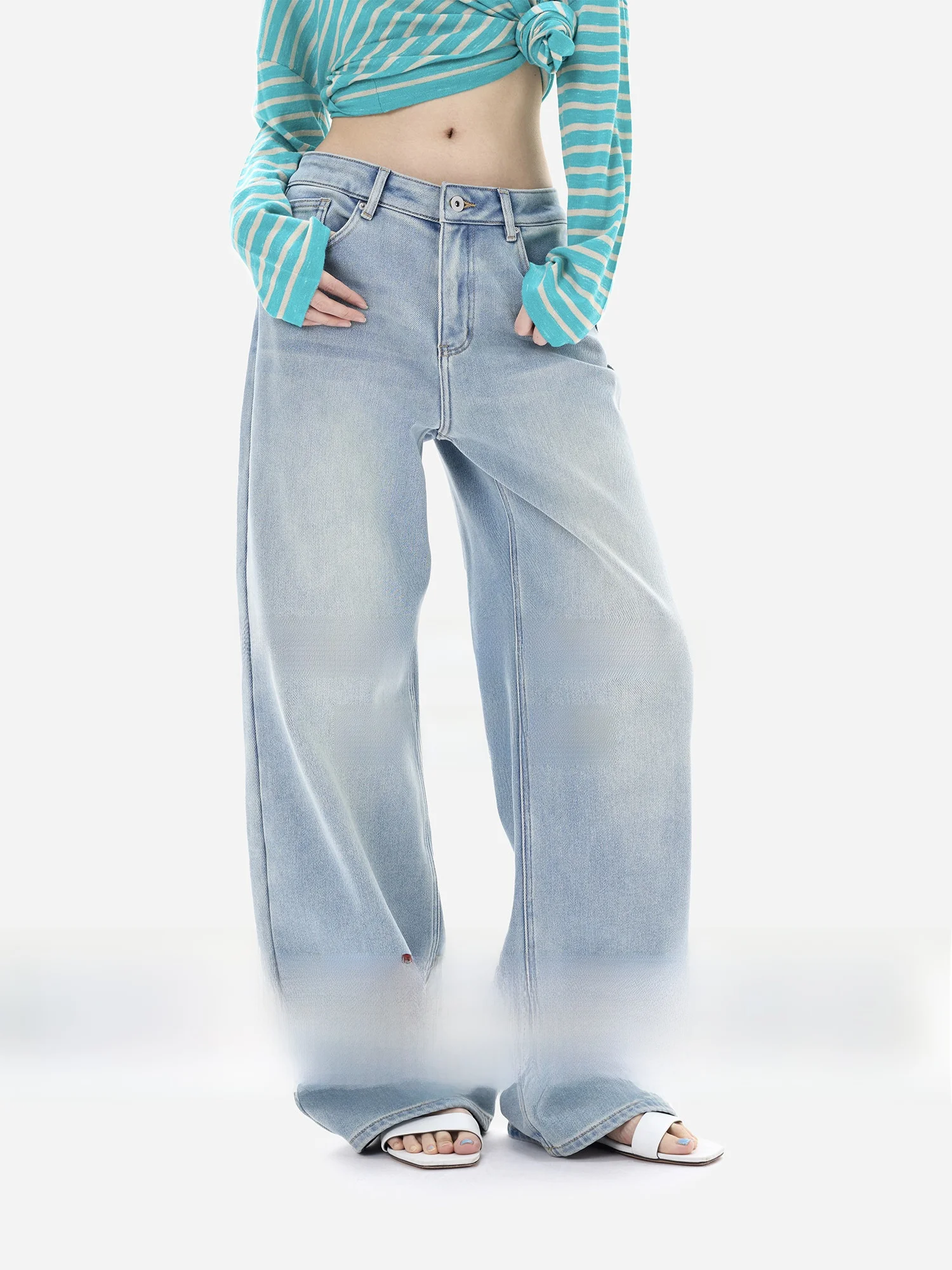 

Джинсы eGuYue с высокой талией, прямым кроем, на подкладке, из денима с эффектом самонагрева, эластичные, из смесового хлопка высокой плотности