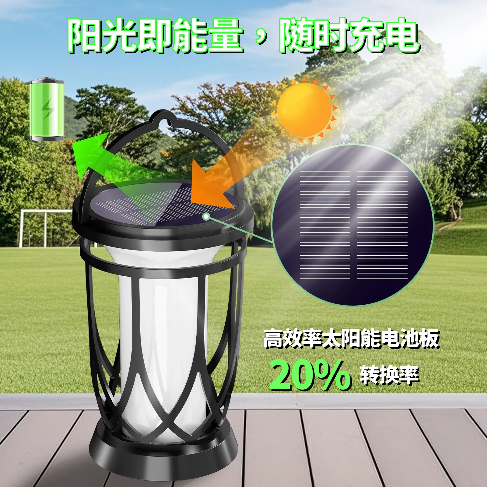 Solar Powered 28LED Flame Effect Outdoor Garden Light Waterproof Lawn Lamp