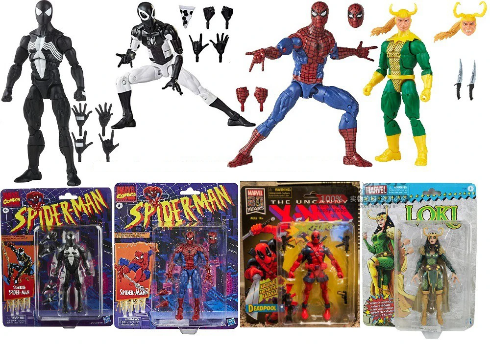 

Original Marvel Legends Venom Spideman Deadpool Loki Action Figure Retro Vintage Figurine Model Collectible Birthday Gift Toys